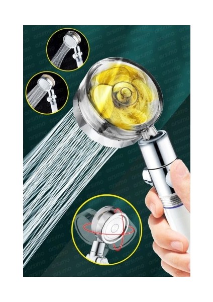 Duş Başlığı Turbo Pervaneli Serinletici Tasarım
