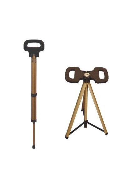 Katlanabilir Baston Tabure, Walking Stick And Portable Stoo