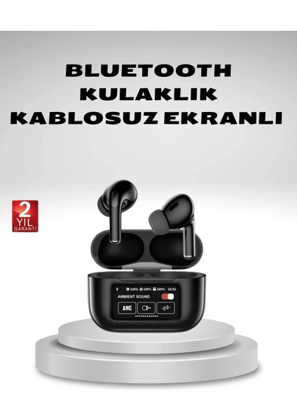 Aktif Gürültü Engelleme (Anc) Kablosuz Bluetooth Kulaklık – Dijital Ekranlı, Dokunmatik ve Uz