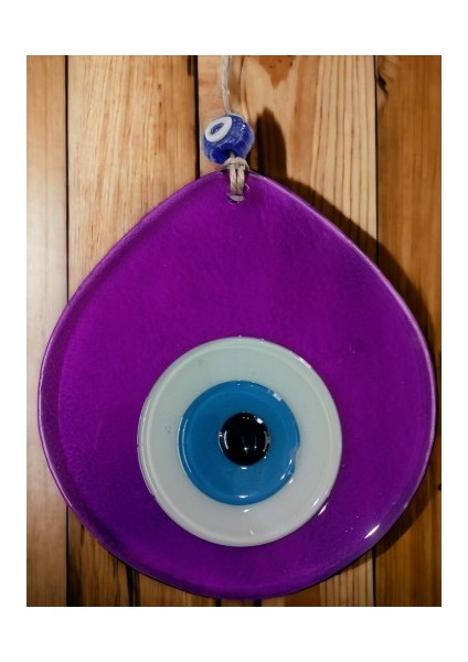 Mavi Nazar Boncuklu Şeffaf Mor Renk Nazar Boncuklu Damla Desen El Yapımı Duvar Süsü fiyatları