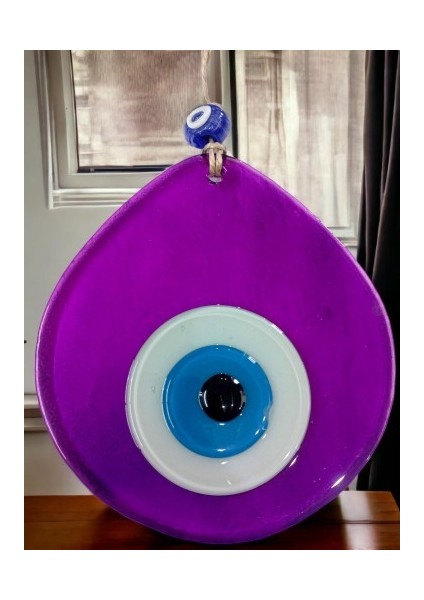 Mavi Nazar Boncuklu Şeffaf Mor Renk Nazar Boncuklu Damla Desen El Yapımı Duvar Süsü fırsatları