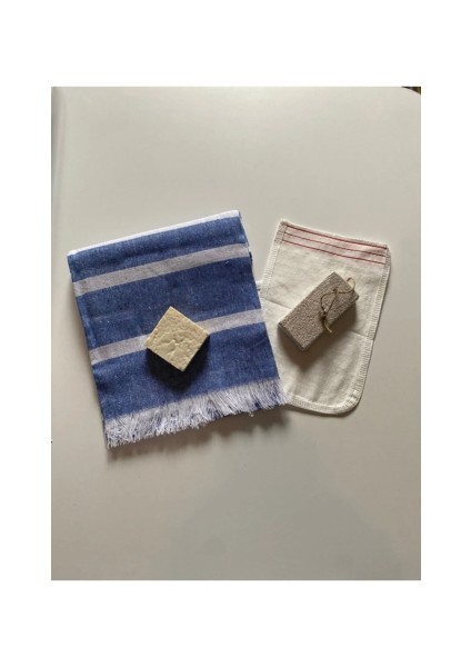 Gelin Hamamı Seti, Premium Peştemal , Ponza Topuk Taşı, Doğal Zeytinyağı Sabun, Kese 4lü Set fiyatları