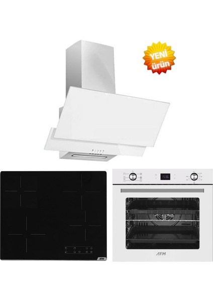 / Fuomi Dijital Elektrikli Vitroseramik Beyaz Ankastre Set ( V6-04 + FM3301 + FM7701 )