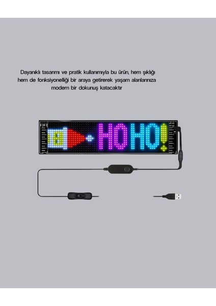 Rgb LED Panel – USB Güç Girişli, Gıf ve Yazı Gösterimli Akıllı Ekran indirimleri