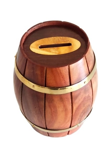 Maun Ağacından Dekoratif Ahşap Fıçı Kumbara modelleri
