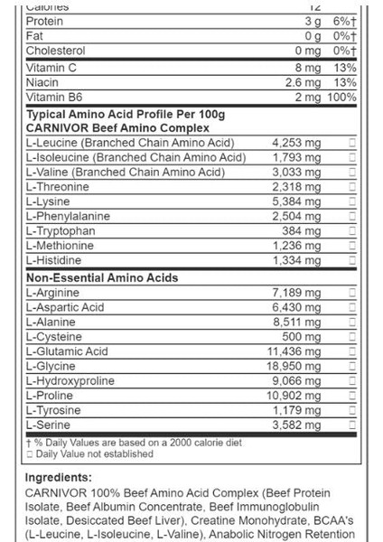 Carnivor Beef Amino 300 Tablet fiyatları