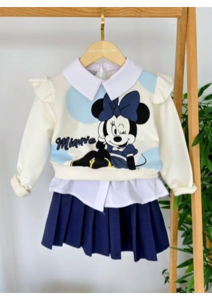 Kız Çocuk Yeni Sezon Karakter Detaylı Gömlek Etek Alt Üst Takım fiyatları