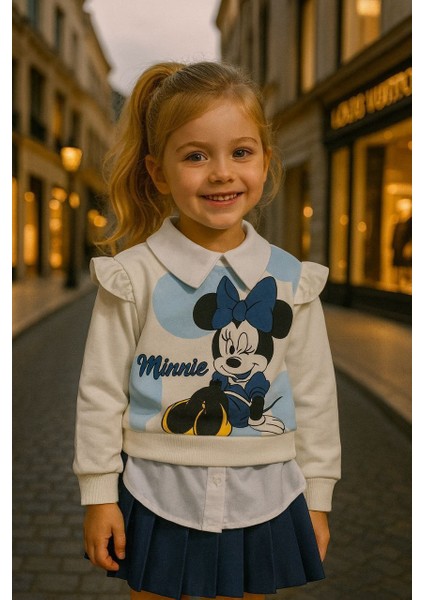 Kız Çocuk Yeni Sezon Karakter Detaylı Gömlek Etek Alt Üst Takım modelleri