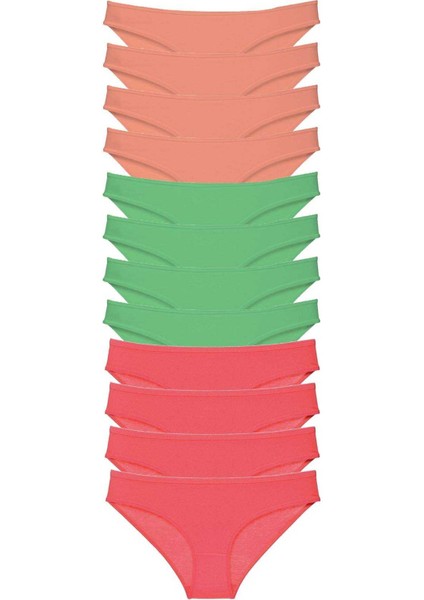 12 Adet Süper Eko Set Likralı Kadın Slip Külot 509