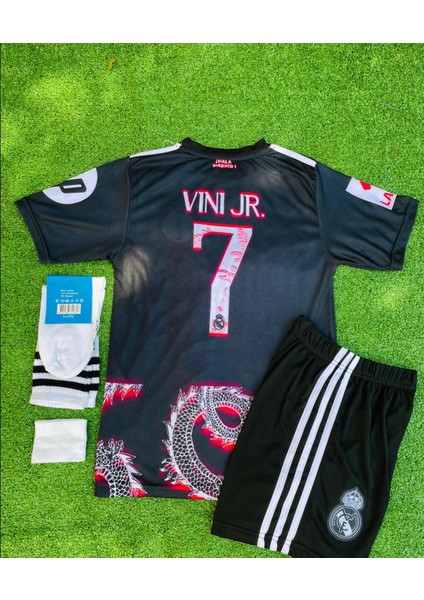 Vini Jr. 2024/24 Sezonu Dragon Desenli Konsept Çocuk Forması 4'lü Set (Black-Red) fiyatları