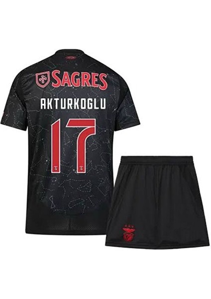 Benfica 2024/25 Yeni Sezon Kerem Aktürkoğlu Deplasman (Black) Çocuk Forması 4'lü Set modelleri