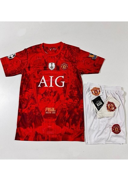 M.unitedd Moskova 2008 Sezonu Cristiano Ronaldo Özel Konsept Çocuk Forması 4'lü Set (Armalı) fırsatları