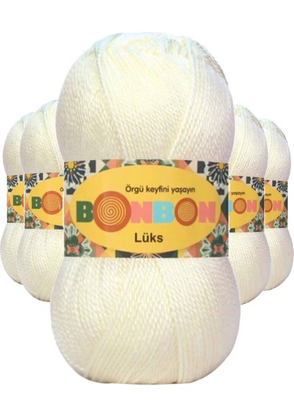 5 Adet Lüks Patik Ipi Yünü Ekru 98300