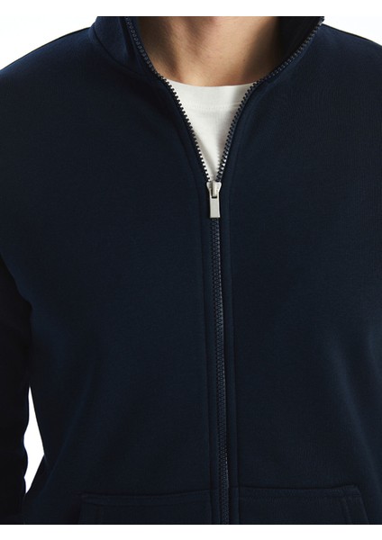 Yeni Sezon Dik Yaka Uzun Kollu Erkek Fermuarlı Sweatshirt modelleri