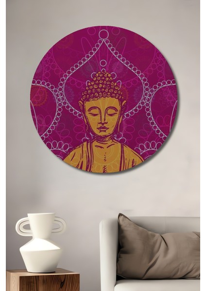 Buddha Meditasyon Ahşap Mdf Dekoratif Ev/işyeri Duvar Tablo Yuvarlak Ev/işyeri Duvar Tablo