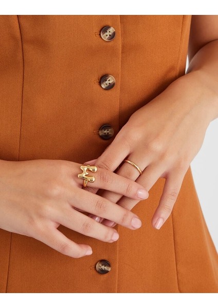 Z Harf Yüzük A Harfi 14 Ayar Altın Kaplama indirimleri