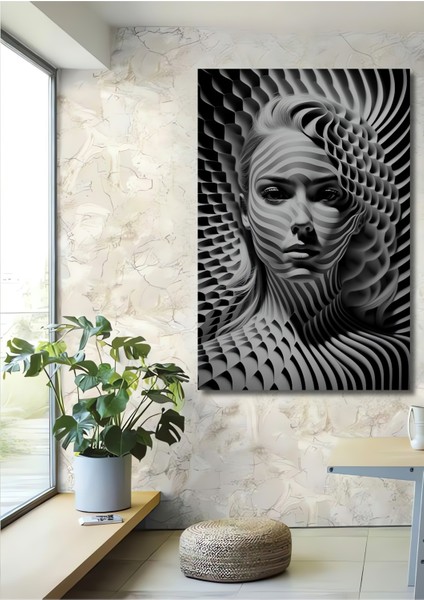 Soyut Kadın Yüzü Dekoratif Ahşap Mdf Ev/işyeri Duvar Tablo Dikdörtgen Ev/işyeri Duvar Tablo