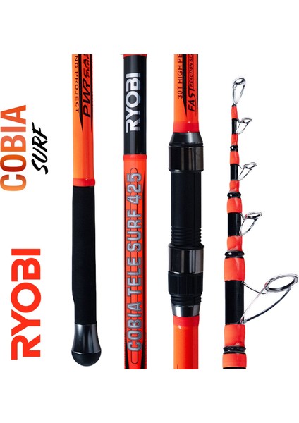Cobia 4.25M 100-300GR Teleskopik Surf Olta Kamışı