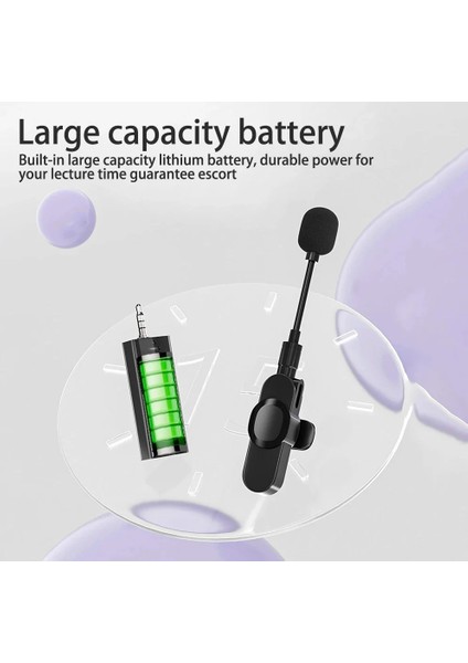 K35D Kablosuz Yaka Mikrofonu Röportaj Video Kaydı Için Type-C Girişli fırsatları