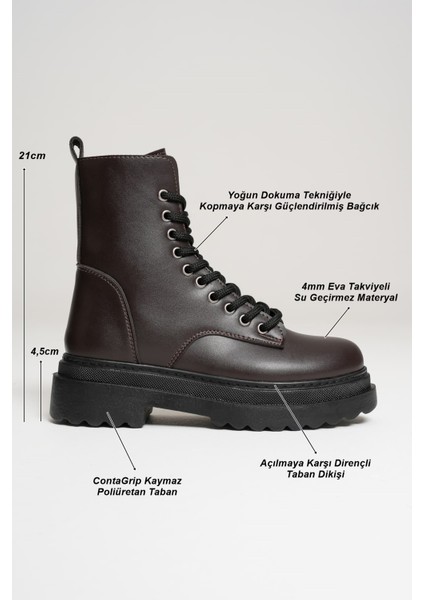 Anco Özel Tasarım Kışlık Acı Kahve Kalın Tabanlı Kadın Bot fırsatları
