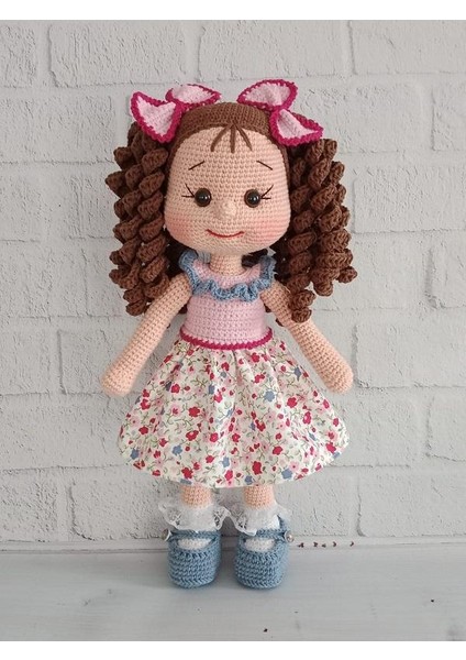 Kır Çiçekleri Kıvırcık Saçlı Karnaval Bebek Amigurumi Organik Oyuncak