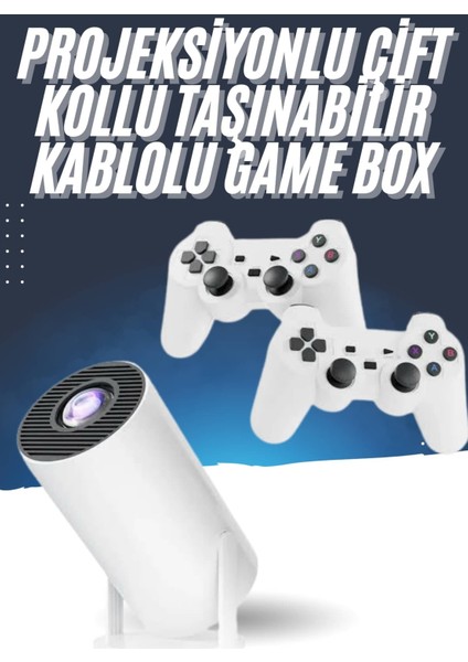 4K Wireless Çift Kollu Kumandalı Oyun Projeksiyonu Retro Video Oyunu