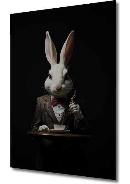 Şık Tavşan Çay Saati Dekoratif Ahşap Mdf Ev/işyeri Duvar Tablo Dikdörtgen Ev/işyeri Duvar Tablo fiyatları