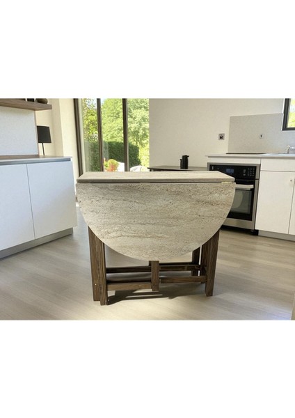 Katlanır Kanatlı Masa Yemek Masası Çalışma Masası Mutfak Masası Traverten modelleri
