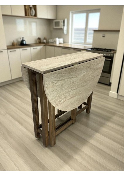Katlanır Kanatlı Masa Yemek Masası Çalışma Masası Mutfak Masası Traverten fırsatları