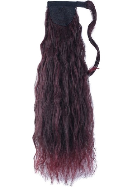 Bağlamalı Kabarık Dalgalı At Kuyruğu / Koyu Kızıl fırsatları