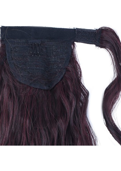 Bağlamalı Kabarık Dalgalı At Kuyruğu / Koyu Kızıl indirimleri