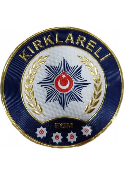 Kırklareli Polis Kol Arması 3D Plastik Tpu, Yeni Tip, Cırtlı, Standart Ölçü, 1.sınıf Kalite