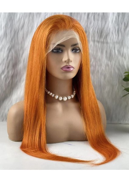 Gerçek Front Lace Tül Peruk / Düz / Canlı Bakır 70/75CM modelleri