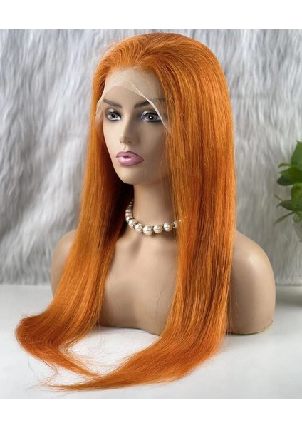 Gerçek Front Lace Tül Peruk / Düz / Canlı Bakır 70/75CM fırsatları