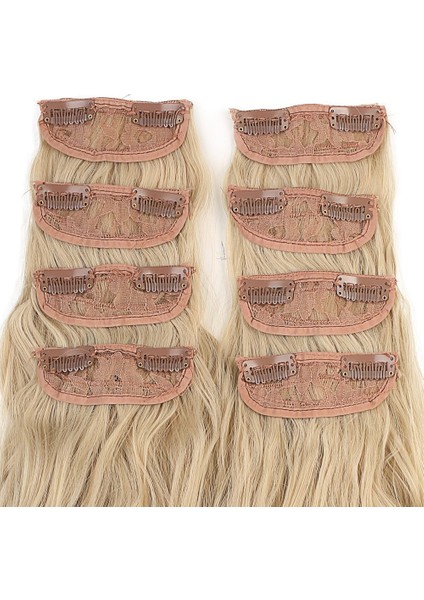 Fiber Sentetik Kabarık Dalgalı 8 Parça Çıt Çıt / Kumral Beyaz Platin Röfleli modelleri