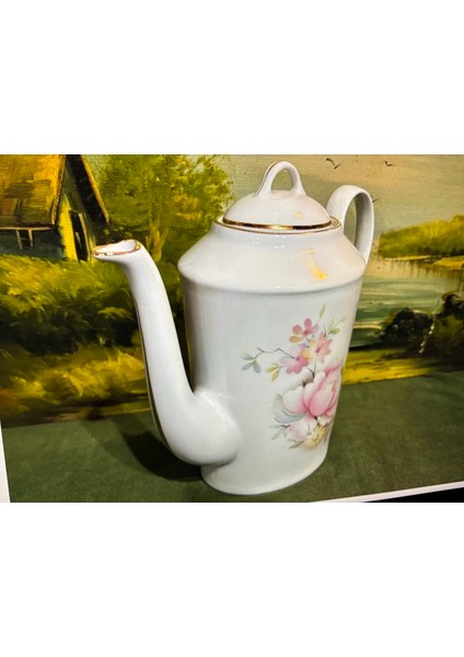 Limoges Porselen Çay Potu Çaydanlık 19 cm Boyunda