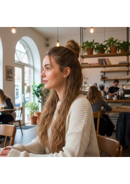 Fiber Sentetik Kabarık Dalgalı 8 Parça Çıt Çıt / Kumral