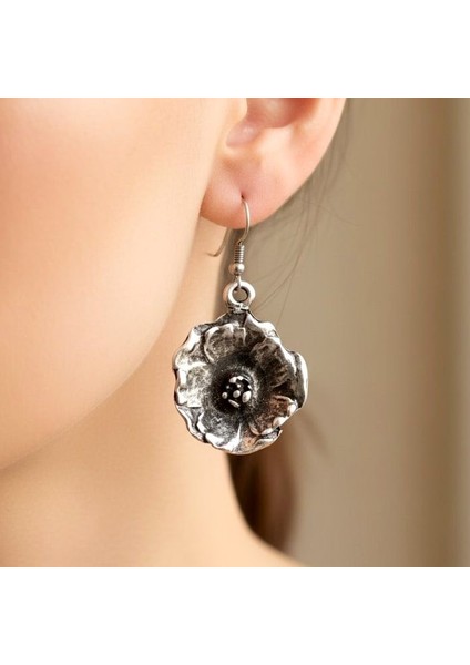 Çiçek Şekilli Kadın Küpe Çift Adet Gümüş Kaplama El Yapımı Küpe fiyatları