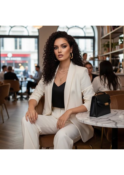 Gerçek Front Lace Tül Peruk / Afro Dalga / Doğal 50/55CM