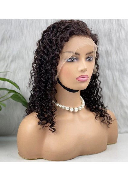 Gerçek Front Lace Tül Peruk / Afro Dalga / Doğal 50/55CM modelleri