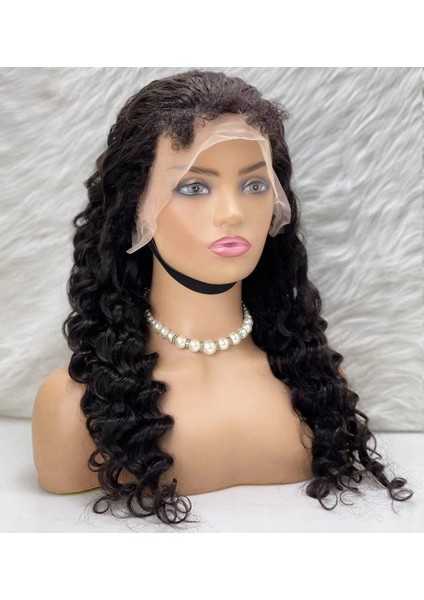 Gerçek Front Lace Tül Peruk / Yoğun Dalgalı / Doğal 65/70CM modelleri