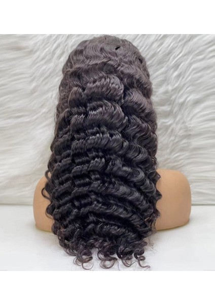 Gerçek Front Lace Tül Peruk / Yoğun Dalgalı / Doğal 65/70CM indirimleri