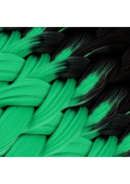 Afrika Örgüsü ve Rasta Için Sentetik Ombreli Saç / Siyah / Zümrüt Yeşili modelleri