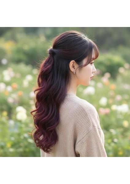 Fiber Sentetik Dalgalı 8 Parça Çıt Çıt / Koyu Kızıl