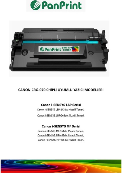Canon I-Sensys MF-463DW Chipli Muadil Toner (CRG-070) fiyatları