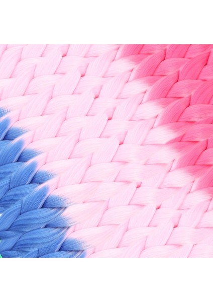 Afrika Örgüsü ve Rasta Için Sentetik Ombreli Saç / Koyu Pembe / Açık Pembe / Mavi modelleri