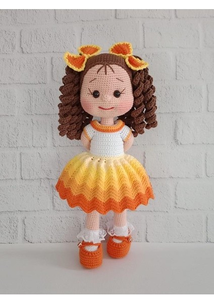 Gün Batımı Kıvırcık Saçlı Karnaval Bebek Amigurumi Organik Oyuncak fiyatları