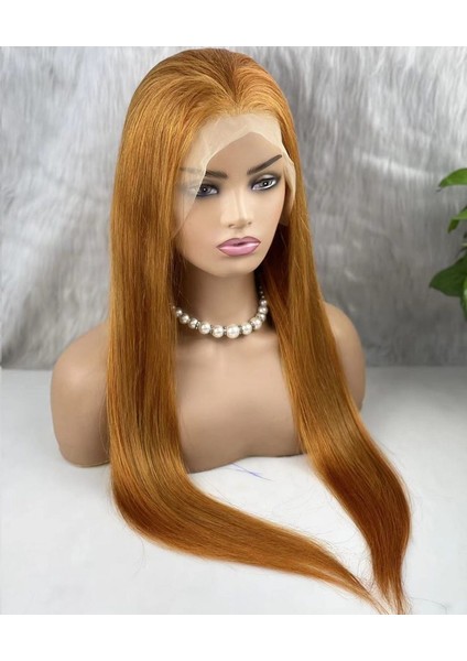 Gerçek Front Lace Tül Peruk / Düz / Bakır 70/75CM modelleri