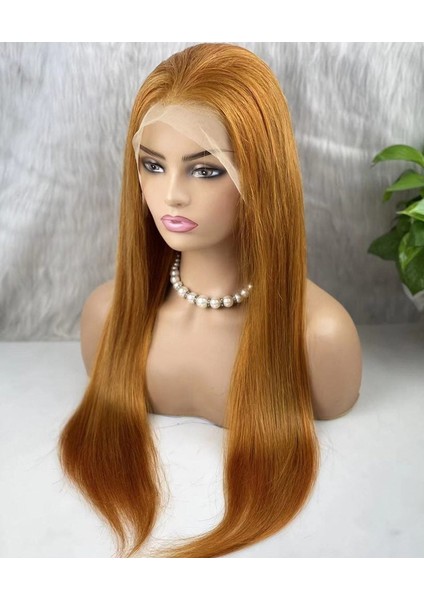 Gerçek Front Lace Tül Peruk / Düz / Bakır 70/75CM fırsatları