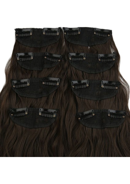 Fiber Sentetik Kabarık Dalgalı 8 Parça Çıt Çıt / Açık Kahve modelleri